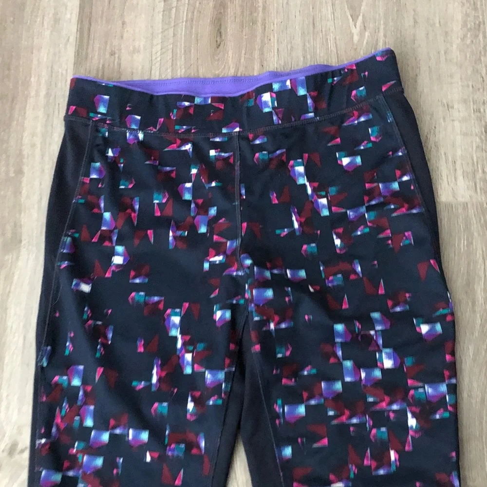 EVERLAST Women Front Geo Print Front Athletic Leggings | L